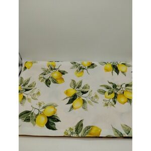 Fabric Placemats Yellow Lemons 100% Polyester 12"X 18" Home Collection Set Of 4